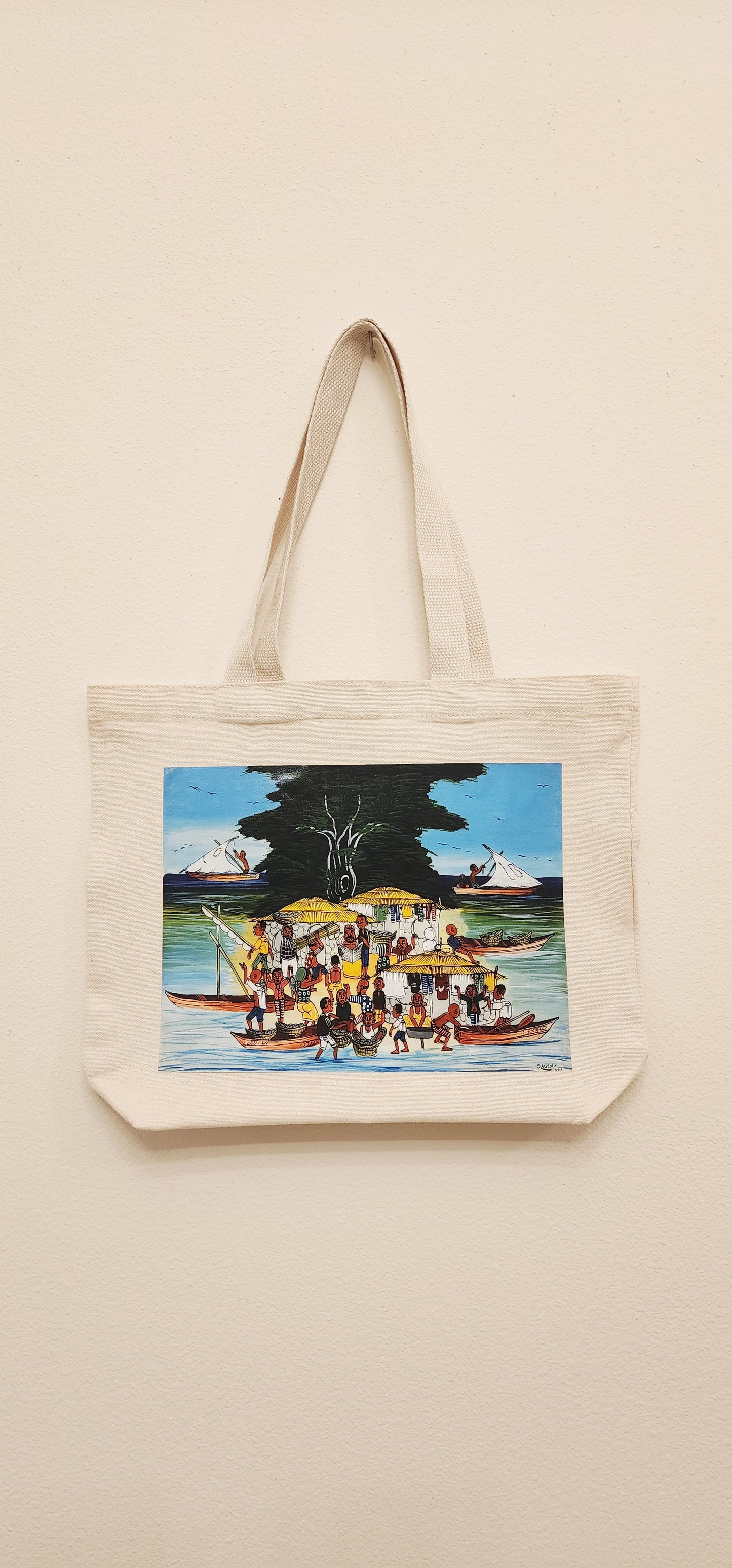 Mitole Water Market Scene Eco Tote Bag