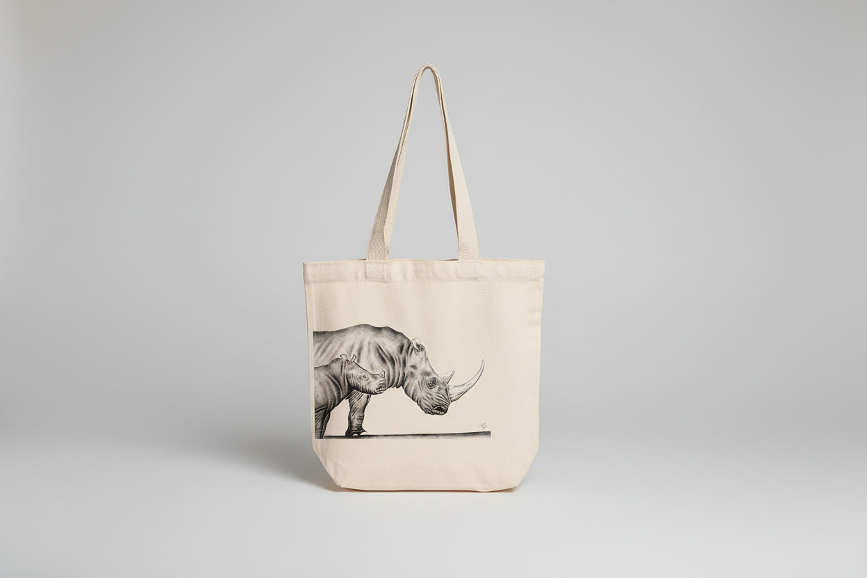 Ezekiel Rhino mom and baby 2 Eco Tote Bag