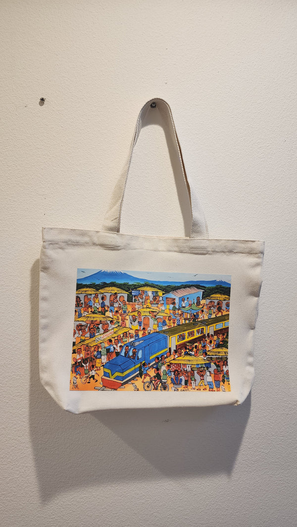 Mitole Village With Train Scene Eco Tote Bag