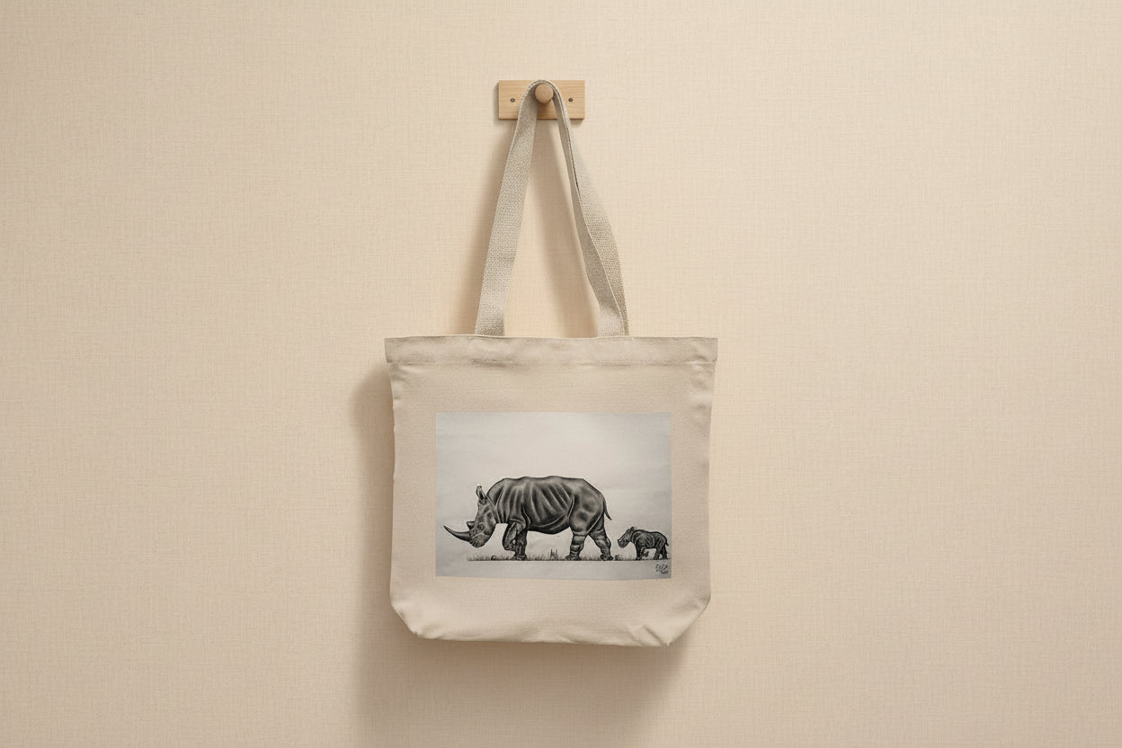 Ezekiel Rhino mom and baby 1 Eco Tote Bag